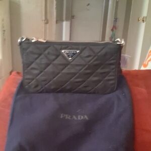 Prada Black Quilted Clutch